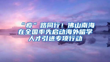 “疫”路同行！佛山南海在全国率先启动海外留学人才引进专项行动