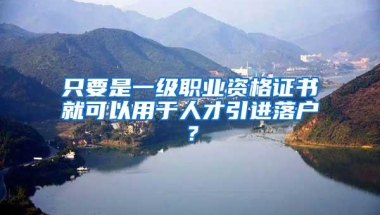 只要是一级职业资格证书就可以用于人才引进落户？