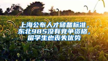 上海公布人才储备标准，东北985没有竞争资格，留学生也丧失优势