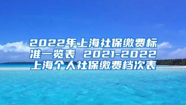 2022年上海社保缴费标准一览表 2021-2022上海个人社保缴费档次表