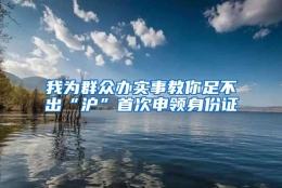 我为群众办实事教你足不出“沪”首次申领身份证