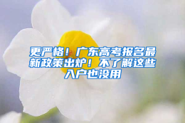 更严格！广东高考报名最新政策出炉！不了解这些入户也没用