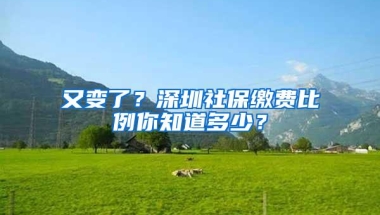 又变了？深圳社保缴费比例你知道多少？