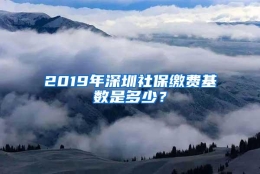 2019年深圳社保缴费基数是多少？