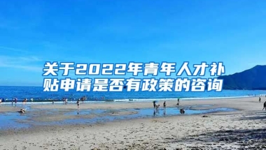 关于2022年青年人才补贴申请是否有政策的咨询