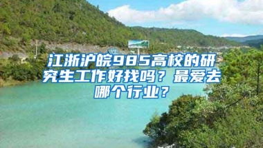 江浙沪皖985高校的研究生工作好找吗？最爱去哪个行业？