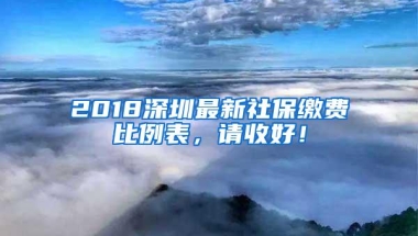 2018深圳最新社保缴费比例表，请收好！