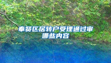 奉贤区居转户受理通过审哪些内容