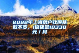 2022年上海落户社保基数不变，1倍还是10338元／月