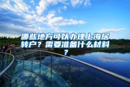 哪些地方可以办理上海居转户？需要准备什么材料？