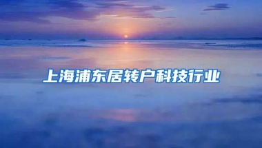 上海浦东居转户科技行业