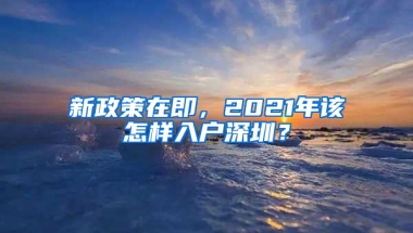 新政策在即，2021年该怎样入户深圳？