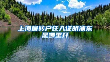 上海居转户迁入证明浦东是哪里开