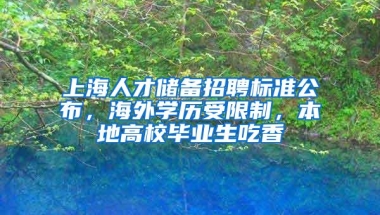 上海人才储备招聘标准公布，海外学历受限制，本地高校毕业生吃香