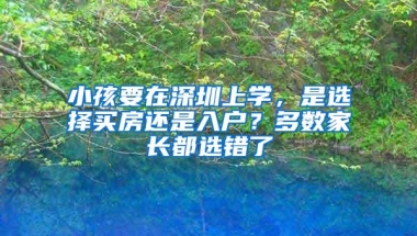 小孩要在深圳上学，是选择买房还是入户？多数家长都选错了