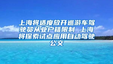 上海将适度放开巡游车驾驶员从业户籍限制 上海将探索试点应用自动驾驶公交