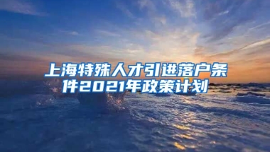 上海特殊人才引进落户条件2021年政策计划