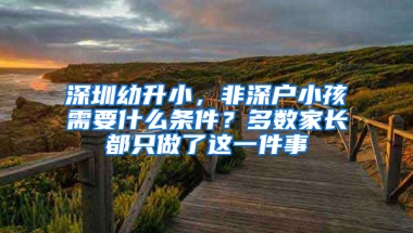 深圳幼升小，非深户小孩需要什么条件？多数家长都只做了这一件事