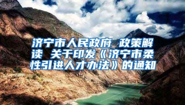 济宁市人民政府 政策解读 关于印发《济宁市柔性引进人才办法》的通知