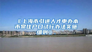 《上海市引进人才申办本市常住户口试行办法实施细则》.