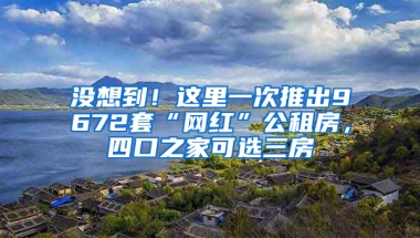 没想到！这里一次推出9672套“网红”公租房，四口之家可选三房