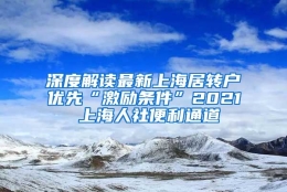 深度解读最新上海居转户优先“激励条件”2021 上海人社便利通道