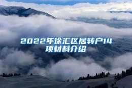 2022年徐汇区居转户14项材料介绍