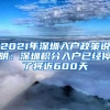 2021年深圳入户政策说明：深圳积分入户已经停了将近600天