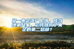 又一央企落户上海，成当地第八家，它凭啥成了央企的第二总部？