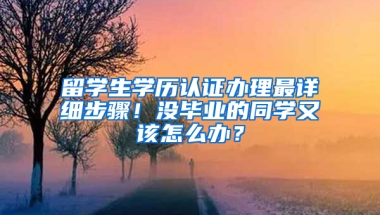 留学生学历认证办理最详细步骤！没毕业的同学又该怎么办？