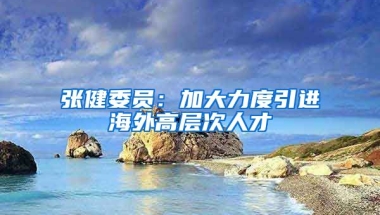 张健委员：加大力度引进海外高层次人才