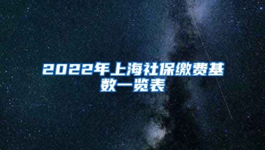 2022年上海社保缴费基数一览表