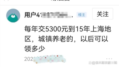 上海年交5300元城乡居民社保，交费15年60岁退休后能开多少工资