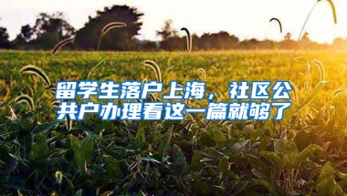 留学生落户上海，社区公共户办理看这一篇就够了