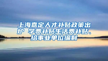 上海嘉定人才补贴政策出炉 学费补贴生活费补贴、给事业单位编制