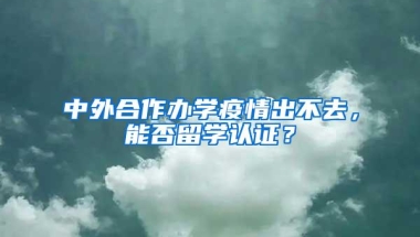 中外合作办学疫情出不去，能否留学认证？