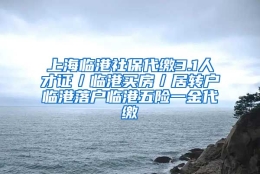 上海临港社保代缴3.1人才证／临港买房／居转户临港落户临港五险一金代缴