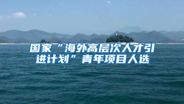 国家“海外高层次人才引进计划”青年项目人选