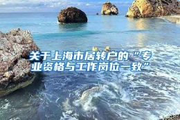 关于上海市居转户的“专业资格与工作岗位一致”