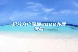 积分入户深圳2022办理流程