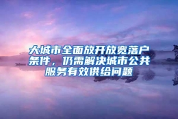 大城市全面放开放宽落户条件，仍需解决城市公共服务有效供给问题