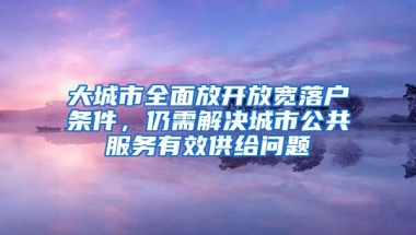 大城市全面放开放宽落户条件，仍需解决城市公共服务有效供给问题