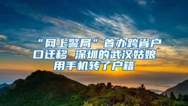 “网上警局”首办跨省户口迁移 深圳的武汉姑娘用手机转了户籍