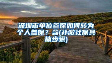 深圳市单位参保如何转为个人参保？含(补缴社保具体步骤)