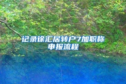 记录徐汇居转户7加职称申报流程