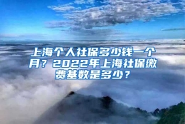 上海个人社保多少钱一个月？2022年上海社保缴费基数是多少？