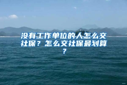 没有工作单位的人怎么交社保？怎么交社保最划算？