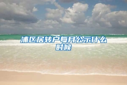 浦区居转户每月公示什么时候