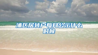 浦区居转户每月公示什么时候