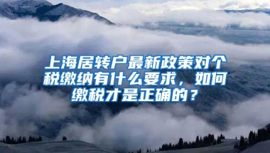 上海居转户最新政策对个税缴纳有什么要求，如何缴税才是正确的？